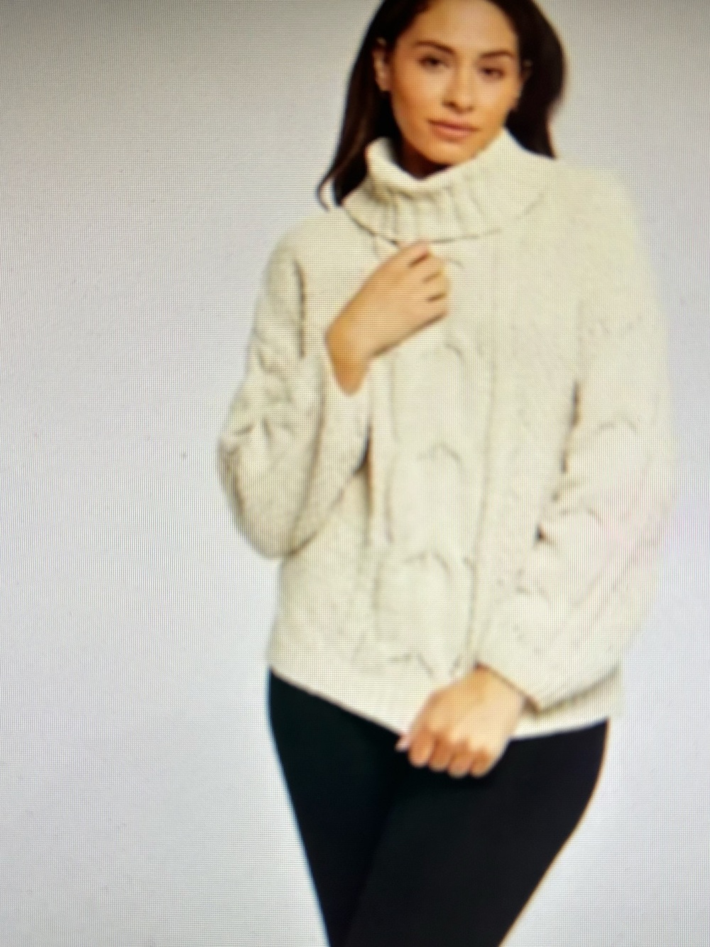 Seven 7 Cozy  Cable Knit Turtleneck Sweater - Cream. Size S. NWTGS